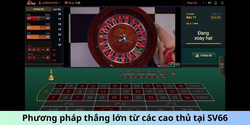 Phương pháp thắng lớn từ các cao thủ tại SV66